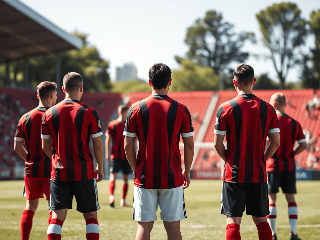 convocati-calciatoridi-spalle-con-maglia-rosso-e-nere-a
