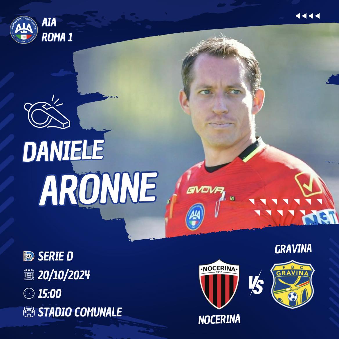 chi è l’arbitro daniele aronne, tutto sul fischietto di nocerina-gravina Chi è l’arbitro Daniele Aronne, tutto sul fischietto di Nocerina-Gravina 463795840 1095634635904846 5624612346728070851 n