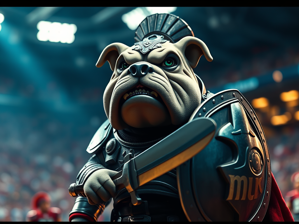 nocerina calcio: come battere il gravina nella prossima sfida Nocerina Calcio: Come Battere il Gravina nella Prossima Sfida bulldog cartoon armato di scudo elemento e spada stile romano