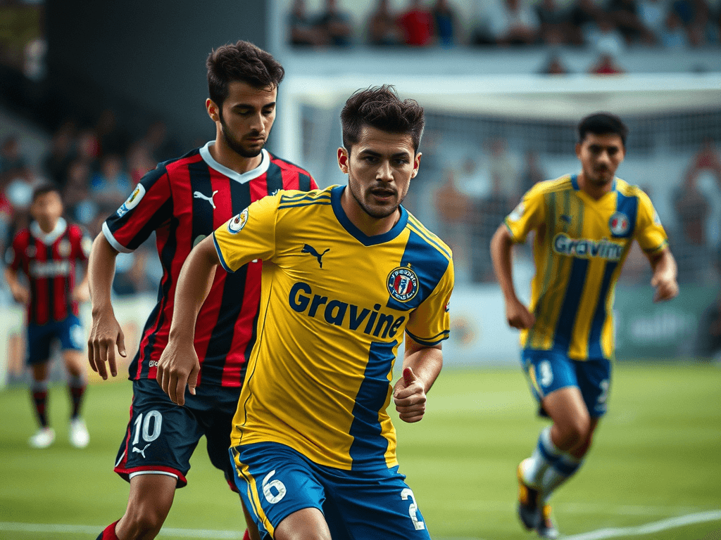 maglia-giallo-blu-e-calciatore-con-maglia-nocerina-rosso-nera