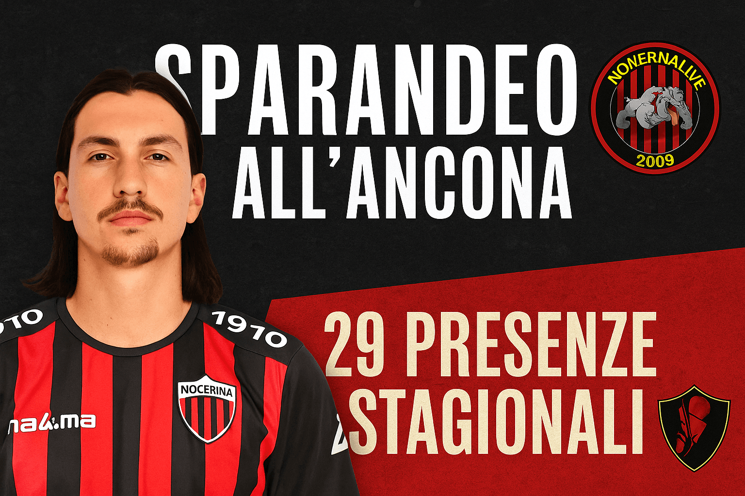 Ufficiale: Luca Sparandeo passa all’Ancona, 29 presenze nell’ultima stagione con la Nocerina