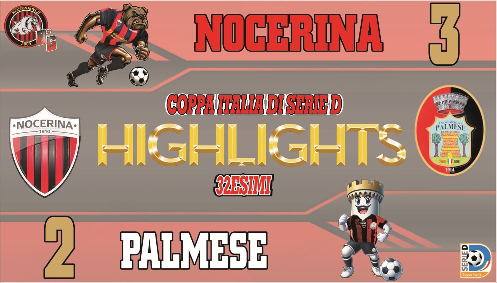Nocerina, highlights: vittoria 3-2 contro la Palmese