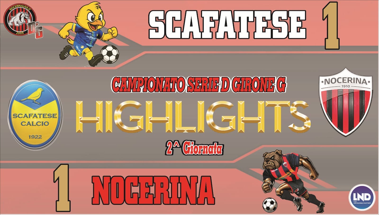Scafatese–Nocerina 1-1, gli highlights della sfida