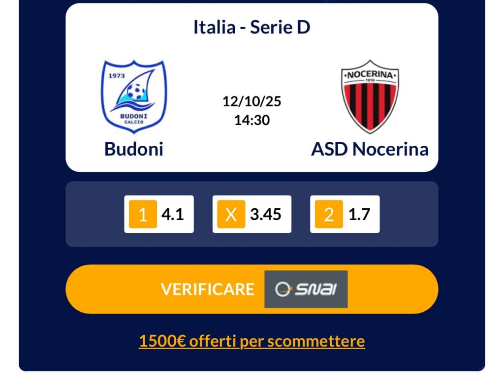 Nocerina, quote Budoni–Nocerina: rossoneri avanti nelle lavagne