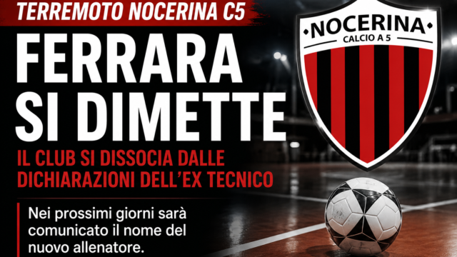 Nocerina Calcio a 5, dimissioni a sorpresa di Vincenzo Ferrara: la società prende le distanze dalle sue dichiarazioni