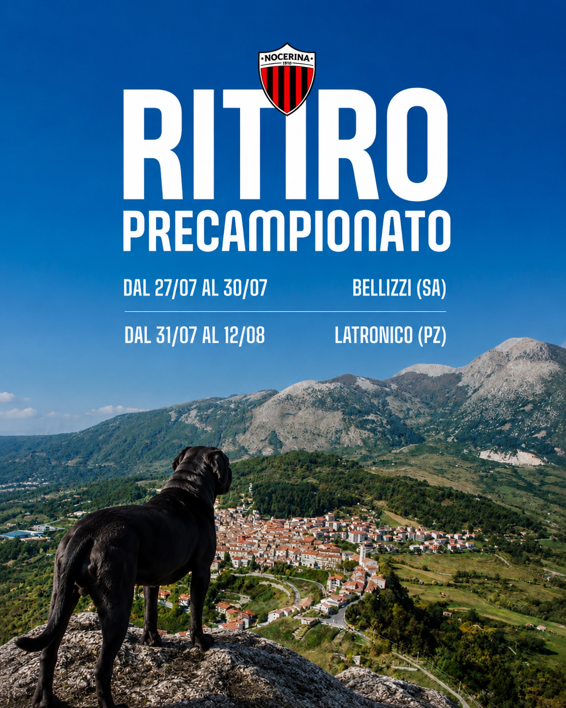 Nocerina, cambia il programma del raduno: prima seduta a Bellizzi, poi ritiro a Latronico