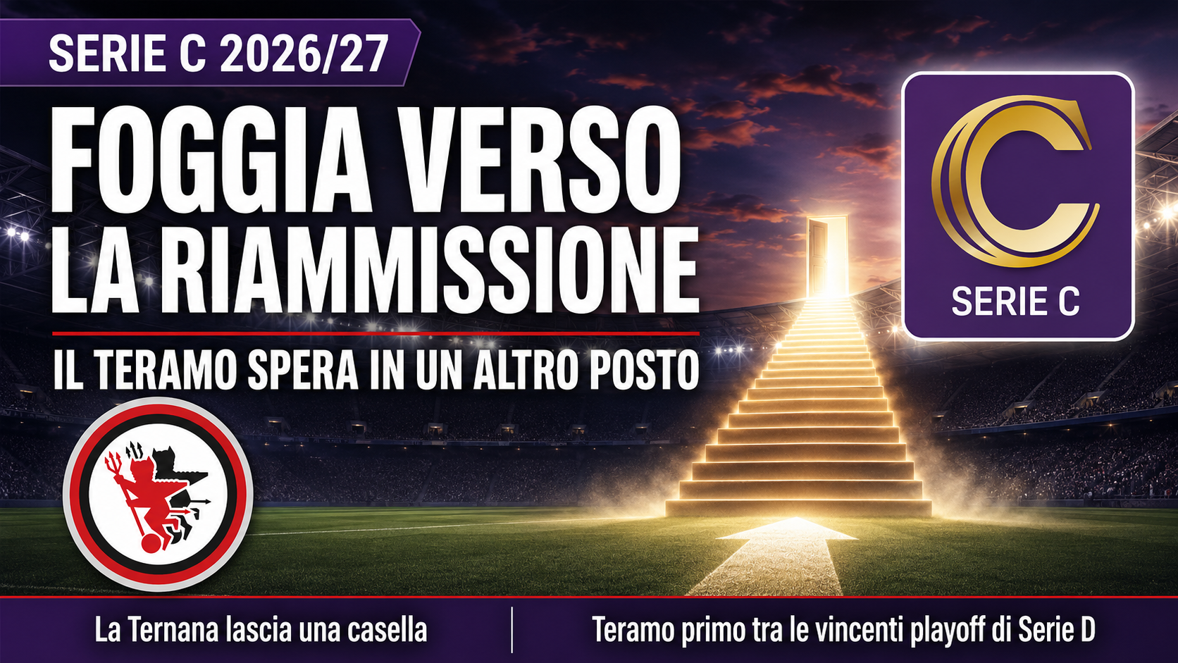 Serie C 2026/27, Foggia verso la riammissione: il Teramo aspetta un altro posto