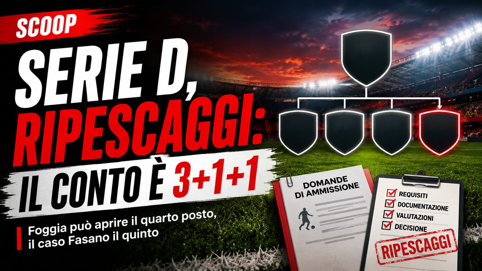 Serie D, ripescaggi: il conto è 3+1+1. Foggia può aprire il quarto posto, il caso Fasano il quinto