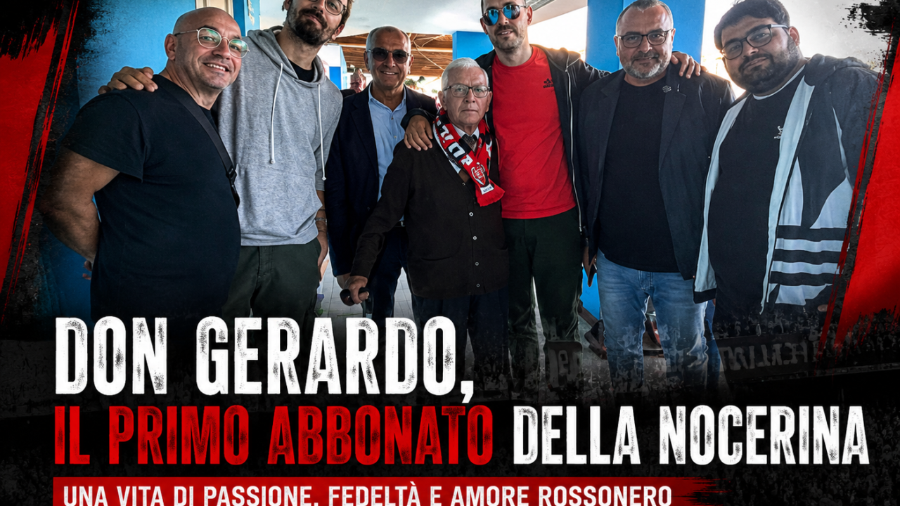 Don Gerardo, il primo abbonato della Nocerina: una vita intera al fianco dei colori rossoneri