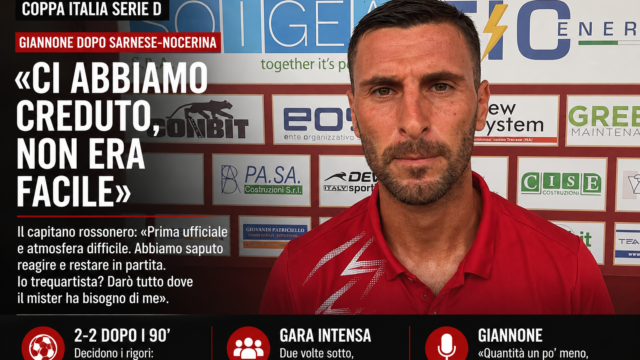 NOCERINA, GIANNONE: «CI ABBIAMO CREDUTO. IL MIO RUOLO È PIÙ AVANTI, MA DARÒ TUTTO DOVE SERVE»