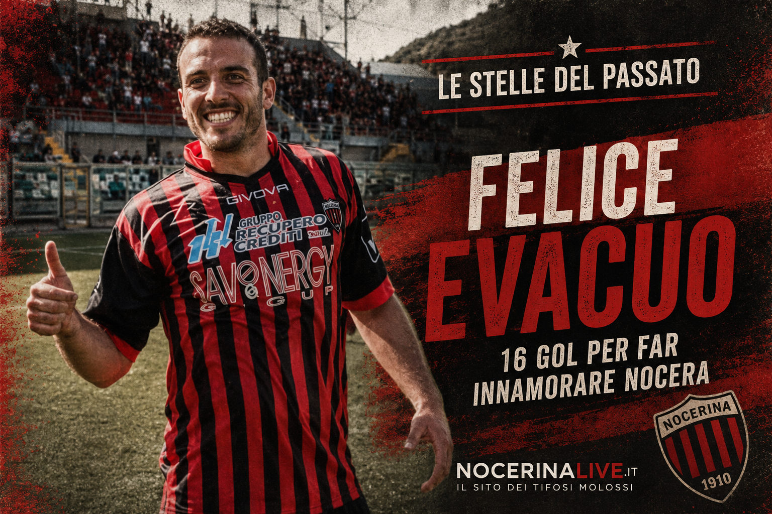 Le stelle del passato: Felice Evacuo, 16 gol per far innamorare Nocera