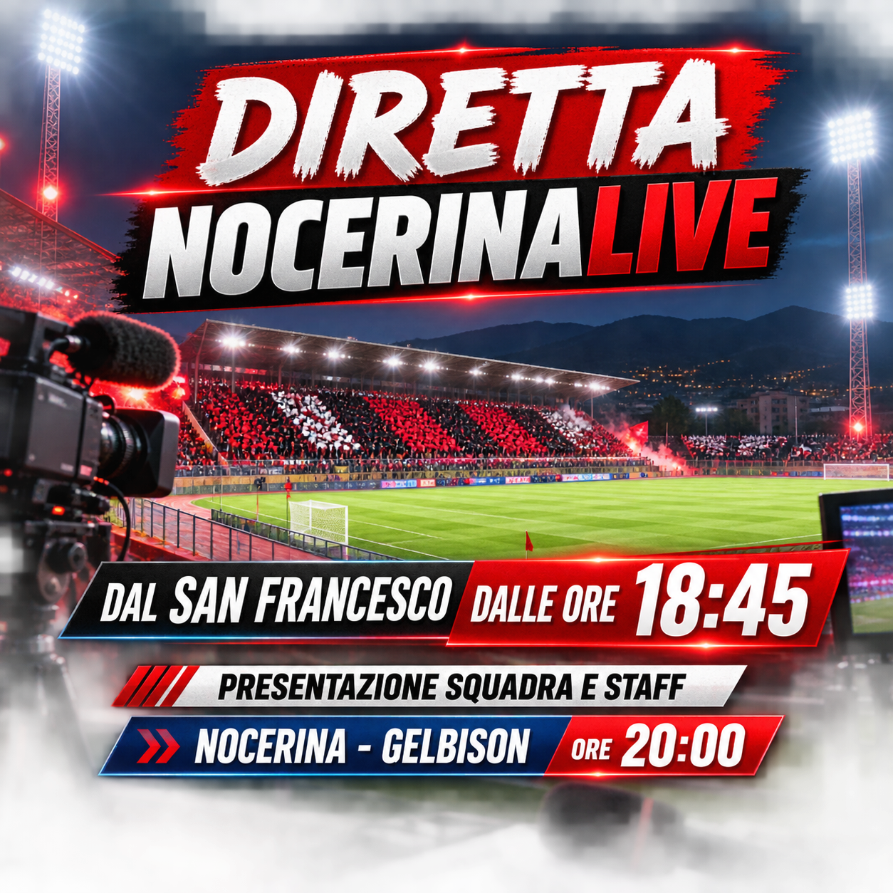 NOCERINA-GELBISON IN DIRETTA STREAMING: GUARDA QUI LA GARA DAL SAN FRANCESCO