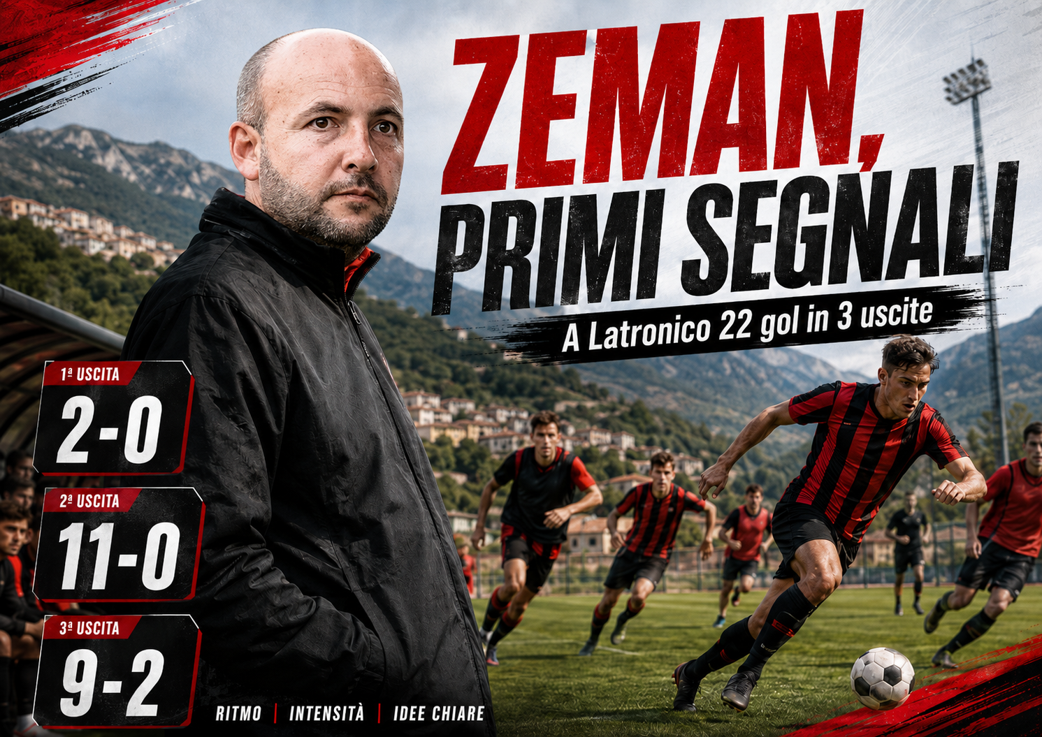 Nocerina, il laboratorio Zeman comincia a parlare: 22 gol in tre uscite e un’identità già visibile