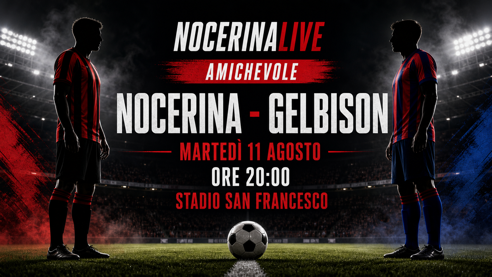 Nocerina, martedì 11 agosto amichevole al San Francesco contro la Gelbison