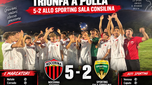 Memorial Andrea Siano, la Nocerina Juniores vince 5-2: grande accoglienza a Polla