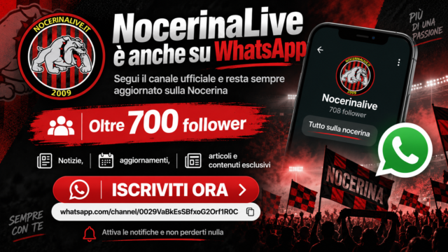 NocerinaLive sempre più vicino ai tifosi: segui il nostro canale WhatsApp