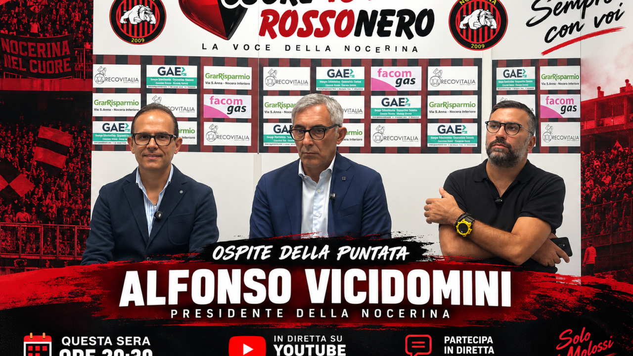 Cuore Rossonero, questa sera ospite il presidente della Nocerina Alfonso Vicidomini