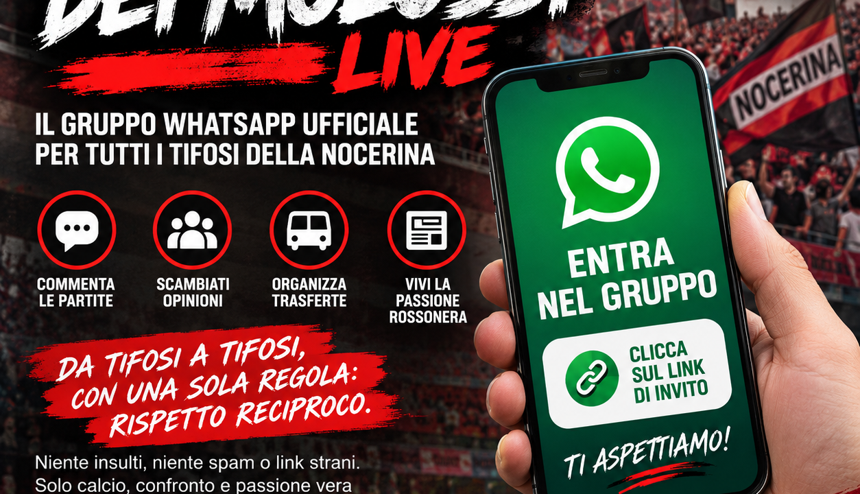 🔴⚫ La Tana dei Molossi Live: il gruppo WhatsApp dei tifosi della Nocerina