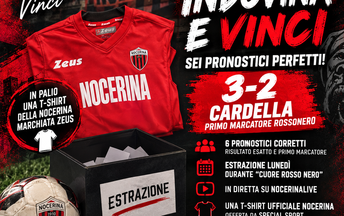 “INDOVINA E VINCI”, IN SEI AZZECCANO NOCERINA-ISCHIA: LUNEDÌ L’ESTRAZIONE A CUORE ROSSO NERO