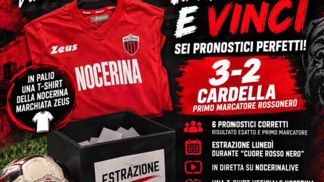 “INDOVINA E VINCI”, IN SEI AZZECCANO NOCERINA-ISCHIA: LUNEDÌ L’ESTRAZIONE A CUORE ROSSO NERO