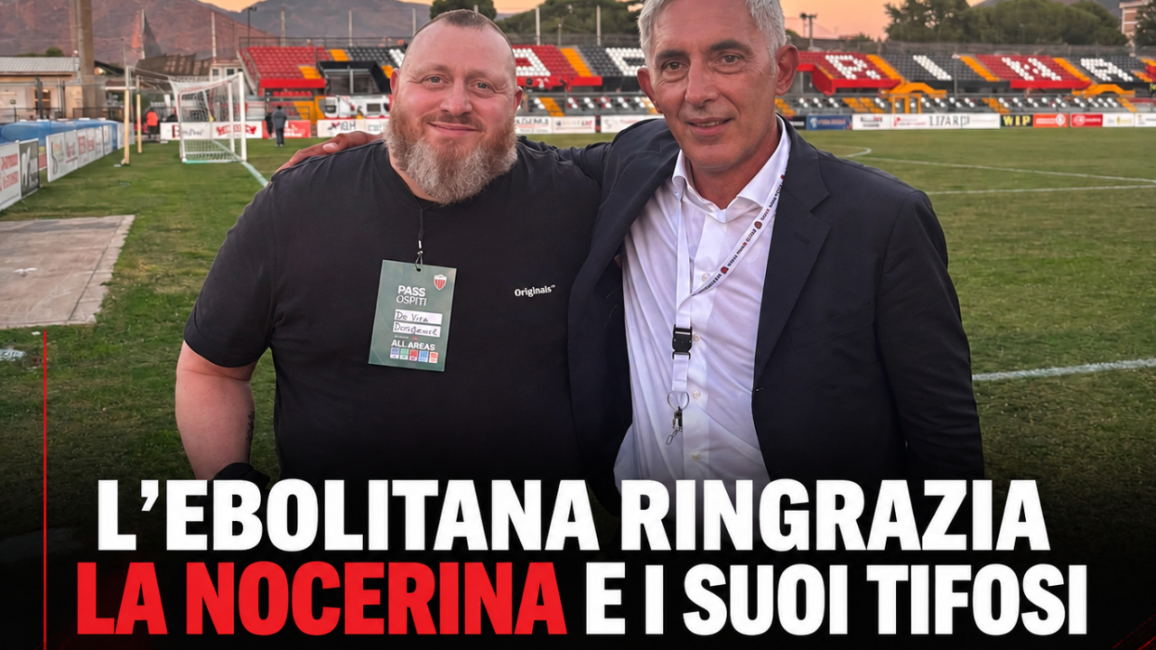 L’Ebolitana ringrazia la Nocerina e i suoi tifosi: «Una lezione di civiltà e sportività»