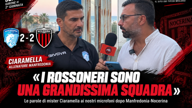 Manfredonia-Nocerina 2-2, Ciaramella: «I rossoneri sono una grandissima squadra»