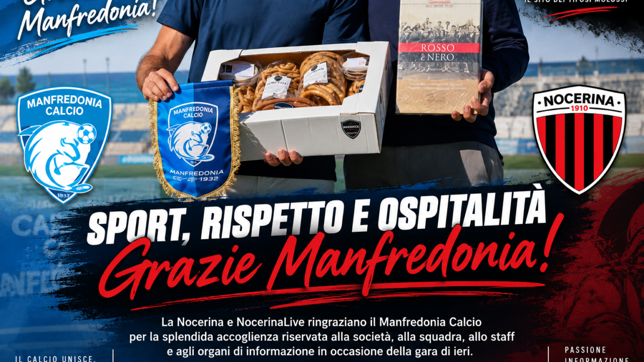Manfredonia-Nocerina, esempio di sport e ospitalità: il grazie della Nocerina e di NocerinaLive
