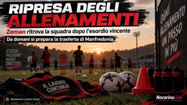 Nocerina, domani la ripresa degli allenamenti: sabato la trasferta a Manfredonia