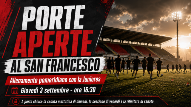 Nocerina, giovedì amichevole con la Juniores: San Francesco aperto ai tifosi